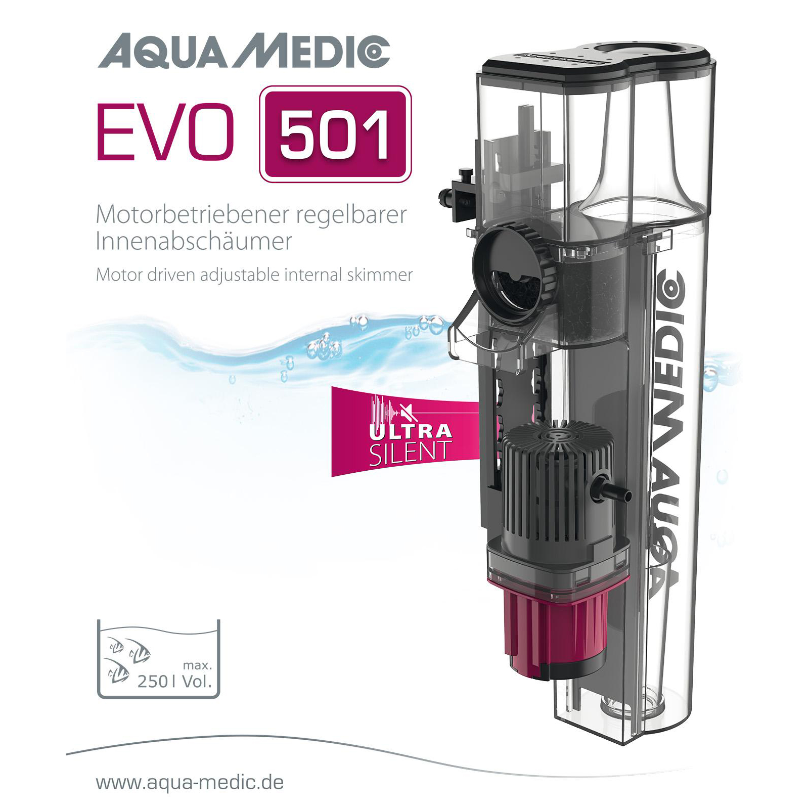 Bild von Aqua-Medic EVO 501 |  Motorbetriebener regelbarer Innenabschäumer bis 250 L