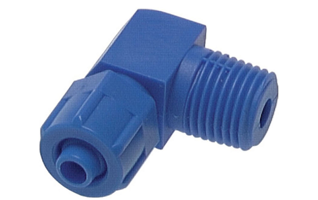 Winkel-Verschraubung 90° 4/6mm blau