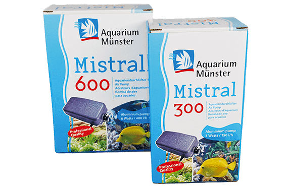 Aquarium Münster Mistral 300 Membranpumpe für Aquarien, regelbar & effizient | 3 Watt 2 x 2,5 l/min
