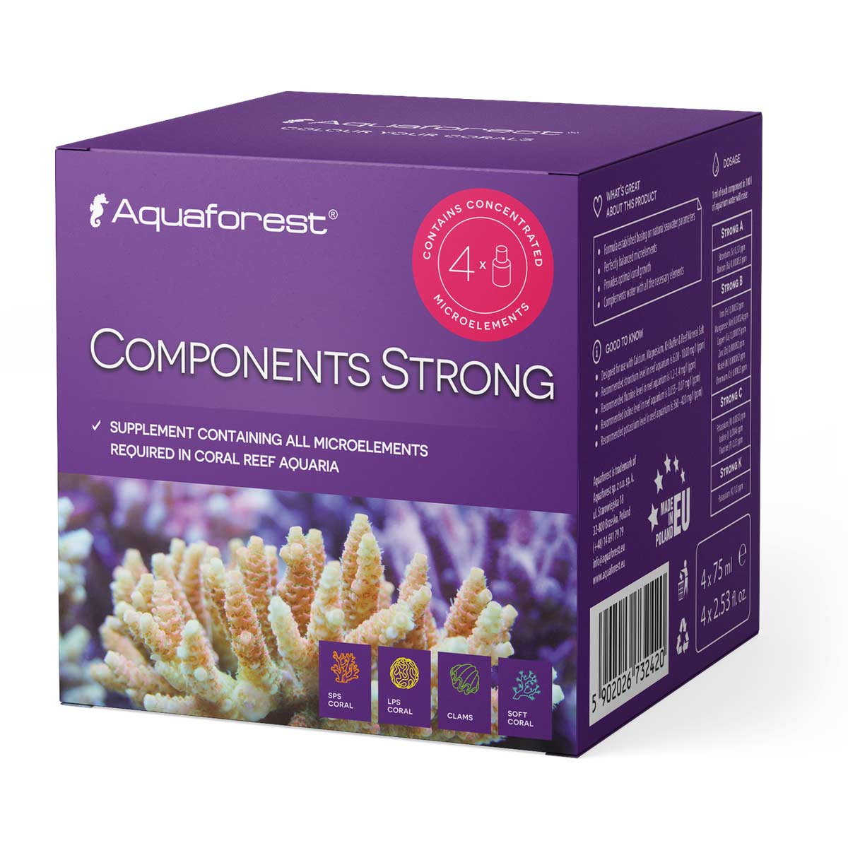 Aquaforest Components Strong 4x75 ml Spurenelemente in konzentrierter Form