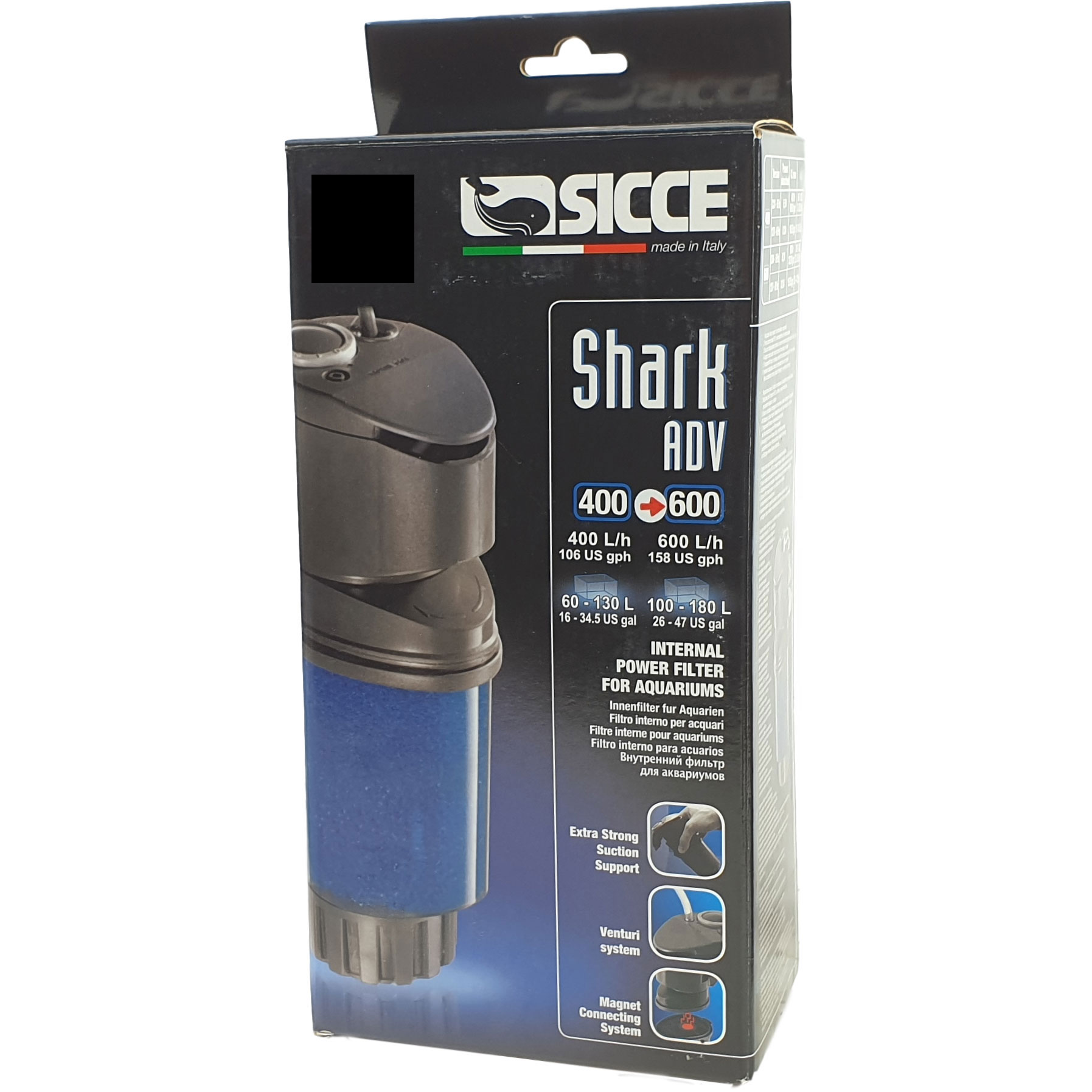 Sicce Shark ADV 600 l/ Aquarium Innenfilter 8,2 W