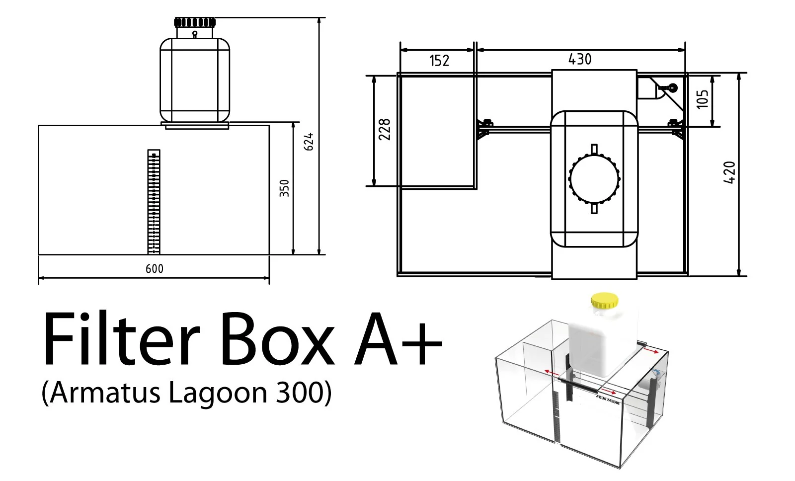 Aqua Medic Armatus Lagoon 300 – Rahmenloses Korallenaquarium mit Unterschrankfiltersystem