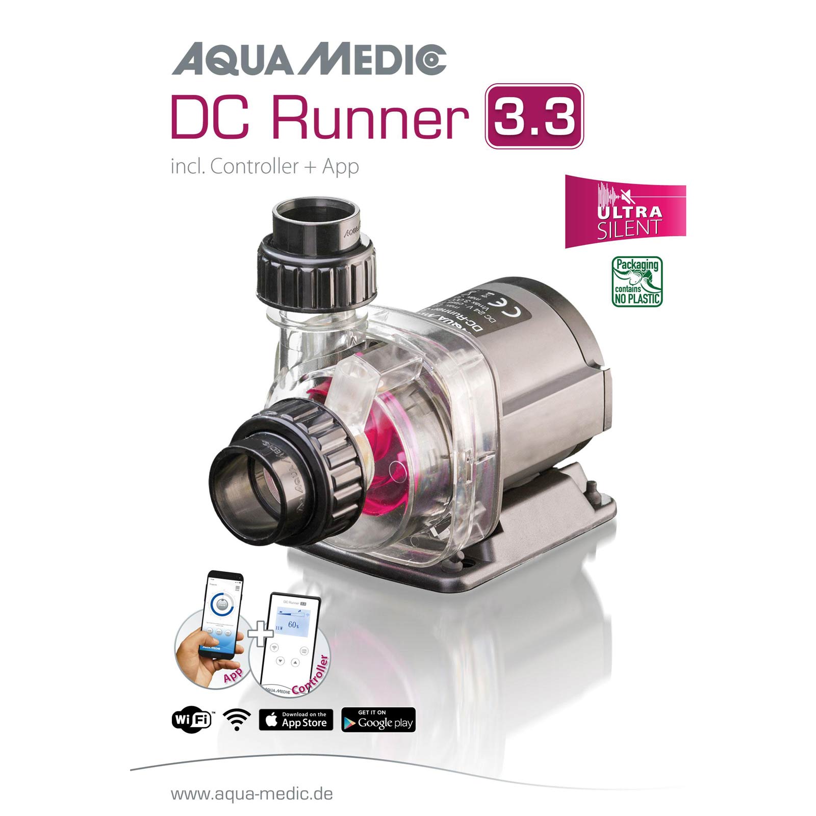 aqua-medic-dc-runner-3-3-verkaufsverpackung Aqua-Medic DC Runner 3.3 Aquarium Universalpumpe | max. 25 W 3.000 l/h