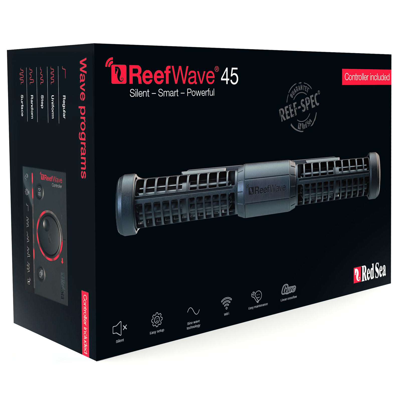 red-sea-reef-wave-45-verkaufsverpackung Red Sea ReefWave 45 max. 15.000 l/h, 8-45 W, für 60-200 cm Aquarien