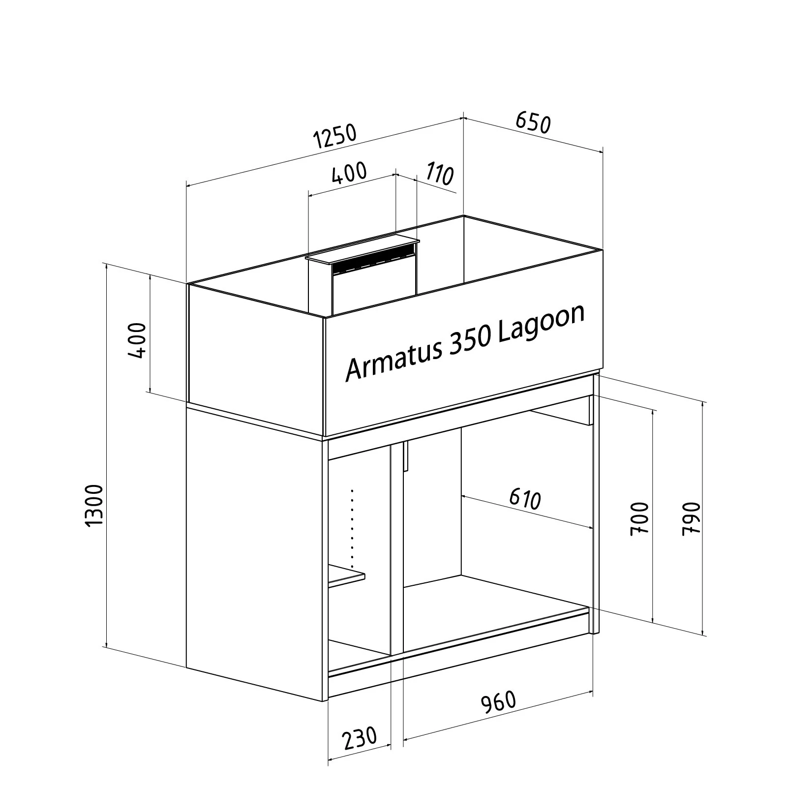 Aqua Medic Armatus Lagoon 350 – Rahmenloses Korallenaquarium mit Unterschrankfiltersystem