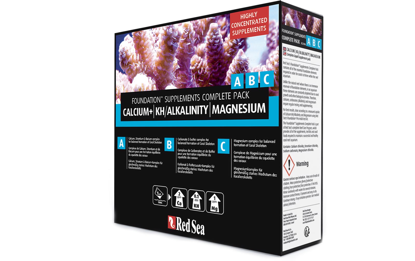 Red Sea Foundation ABC Starter Kit Calcium+, KH, Magnesium 3x250 ml