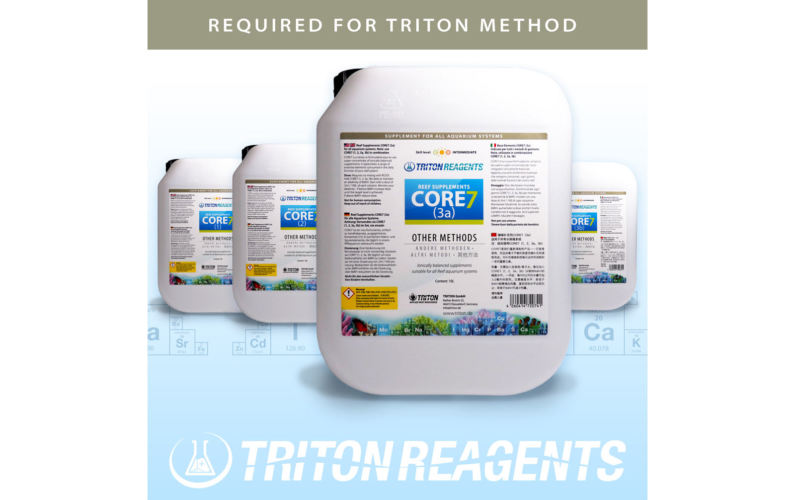Triton Core 7 Bulk Liquid Set Reef Supplements 4 x 5 l (flüssig) Großgebinde