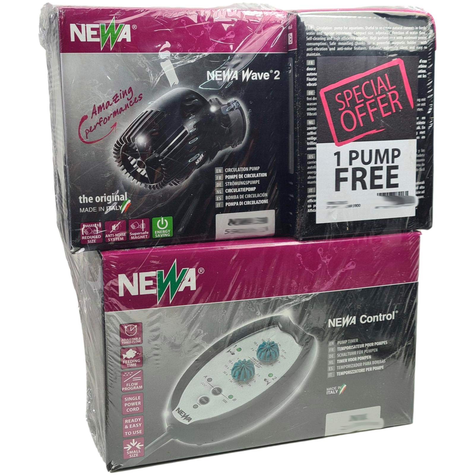 2 Stück Newa Wave 2 3200 Strömungspumpen + Controller im Set | 3.200 L/h 2,8 Watt 2 Stück Newa Wave 2 3200 Strömungspumpen + Controller im Set | 3.200 L/h 2,8 Watt