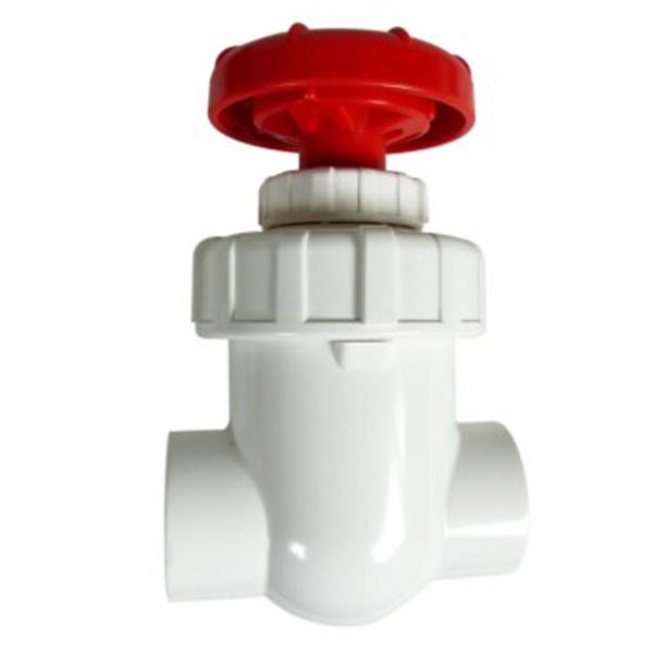 Royal-Exclusiv PVC Absperrhahn / Absperrventil weiß/rot 40 mm