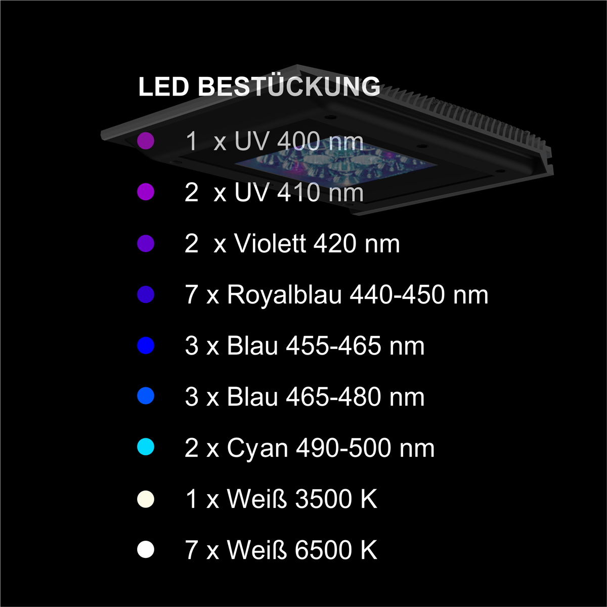 Bild von Giesemann Teszla evo marine 90 W Meerwasser LED Leuchte