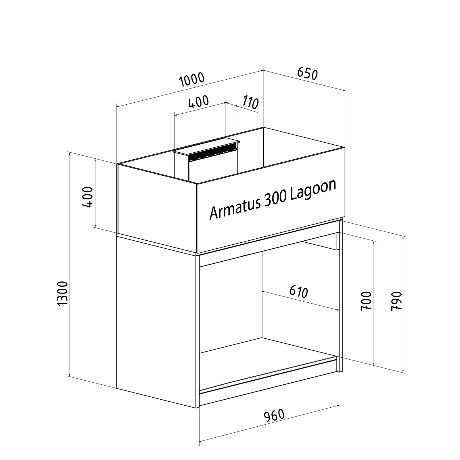 Aqua Medic Armatus Lagoon 300 – Rahmenloses Korallenaquarium mit Unterschrankfiltersystem