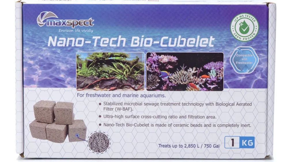 Maxspect Nano-Tech Bio-Cubelet 1 kg – Biologisches Filtermedium für Süß- & Meerwasseraquarien Kopie