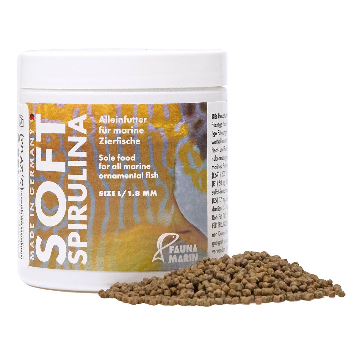 Fauna Marin Soft Spirulina Granulat-Futter L 1,8 mm 150 g / 250 ml