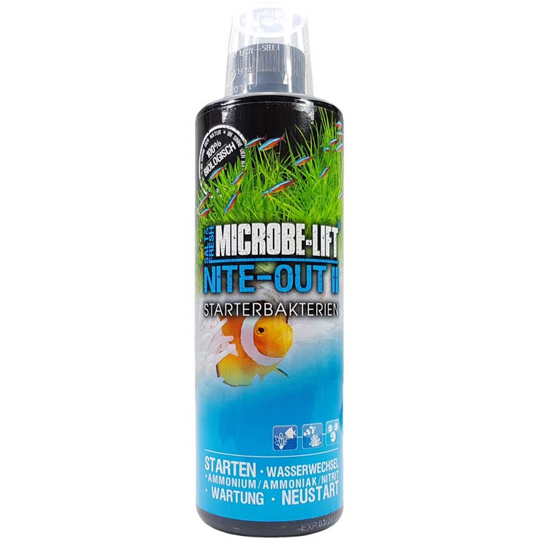 Microbe-Lift 9003-L Nite-Out II – bacteriestarter voor zoet en zeewater aquarium, voor snel vissen, 473 ml, transparant Microbe-Lift 9003-L Nite-Out II – bacteriestarter voor zoet en zeewater aquarium, voor snel vissen, 473 ml, transparant