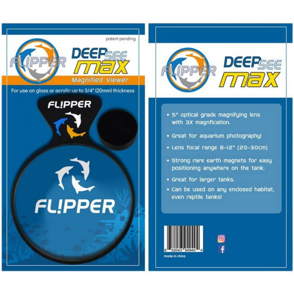 Flipper DeepSee Max - 13 cm Aquarium Lupe - beste Durchsicht ohne Verzerrung