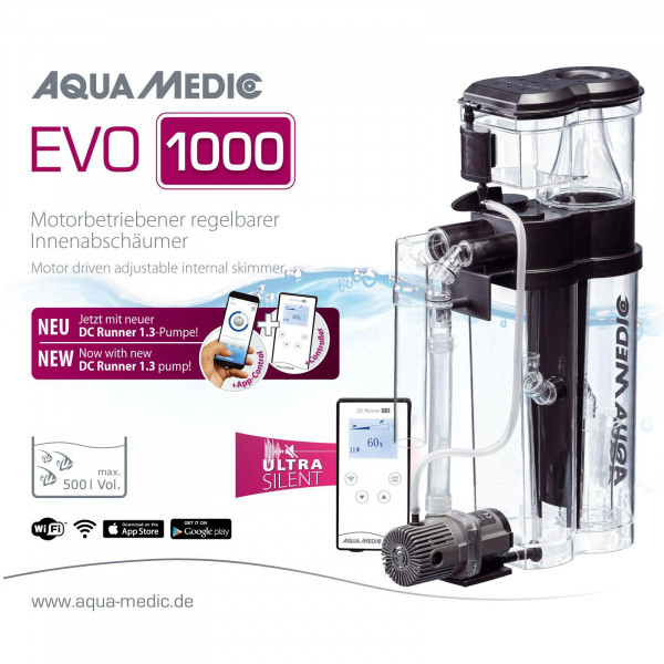 Aqua-Medic EVO 1000 mit DC Runner 1.3 | Bis 500 Liter 9 Watt