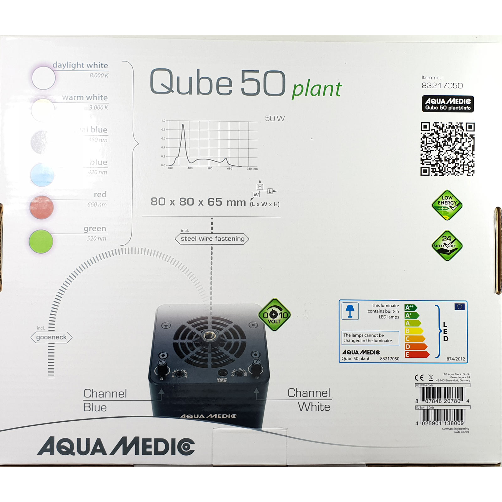 Aqua Medic Qube 50 W Plant LED Spot Aquarium Beleuchtung in LED